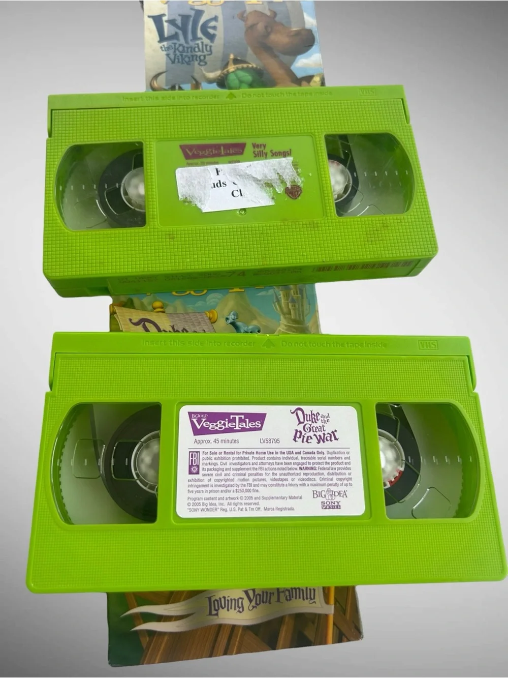 VeggieTales VHS Lot of 4 Jonah Heroes Bible Lyle Duke Y2K Kids